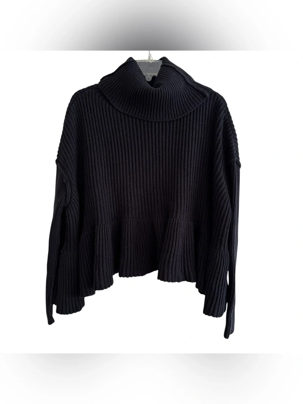 Free People Black Dark Layer Cake Sweater Chunky Knit Oversized Whimsigoth S